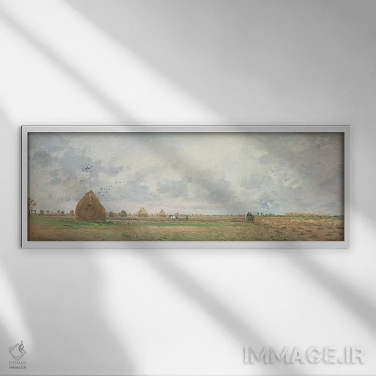 تابلو چهار فصل، پاییز، ۱۸۷۲ اثر کامی یِل پیسارو (نقاش فرانسوی امپرسیونیست) - نمای قابدار سفید