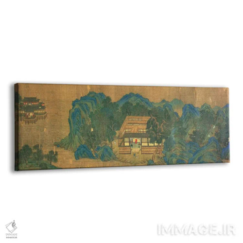 تابلو اقامتگاه وانگ چوان، بر اساس سبک نقاشی و شعر وانگ وی اثر کیو یینگ - نمای پرسپکتیو محصول
