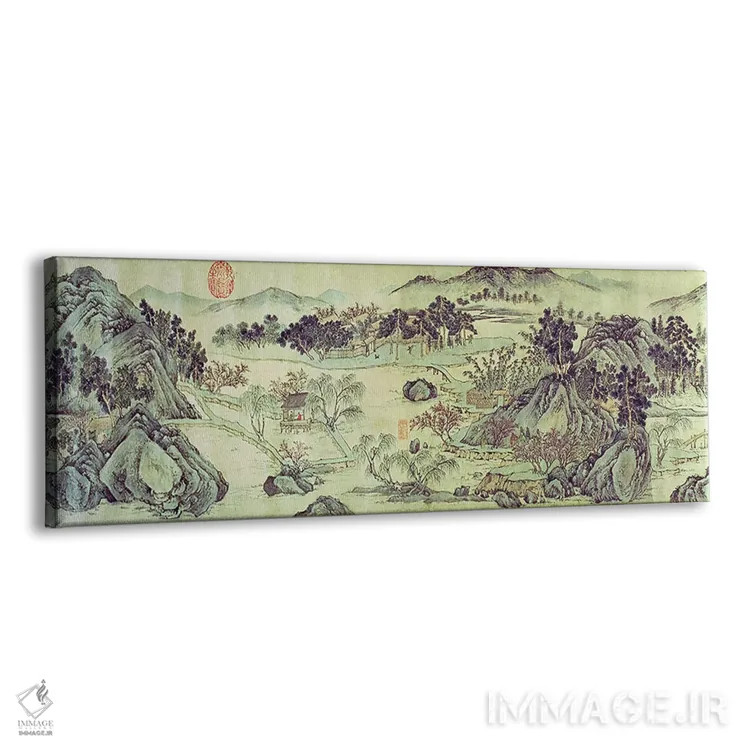 تابلو بهار شکوفههای هلو، از شعری به نام "تائو یوان بی جینگ" نوشته وانگ وی اثر ون ژنگمینگ (نقاش و ادب پارسی - سلسله مینگ چین) - نمای پرسپکتیو محصول