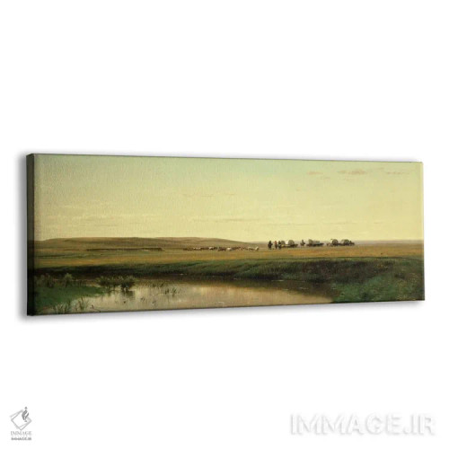 تابلو کاروان واگنها در دشتها (آمریکا) اثر توماس ورثینگتون ویتردیج (نقاش آمریکایی) - نمای پرسپکتیو محصول
