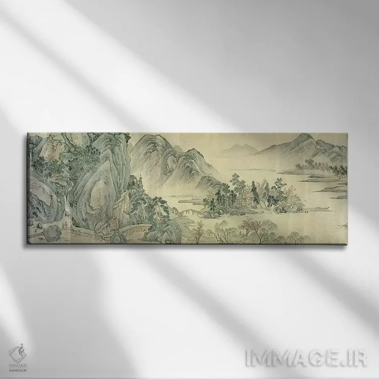 تابلو بهار شکوفههای هلو اثر ون ژنگمینگ (نقاش و ادب پارسی - سلسله مینگ چین) - نمای روبهرو روی دیوار