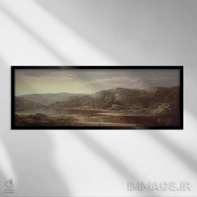 تابلو بر فراز رود شناندوا، حدود ۱۸۶۰ (آمریکا) اثر ویلیام زونتاگ - نمای قابدار مشکی