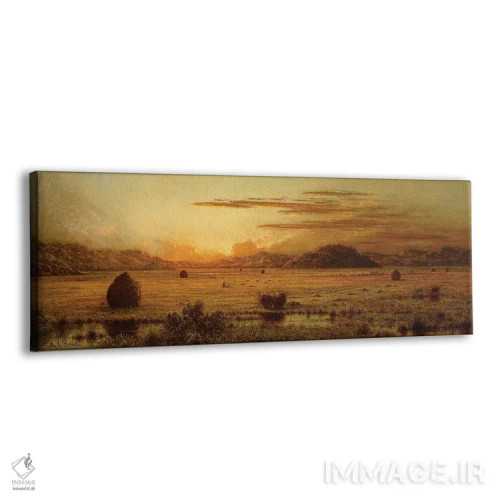 تابلو Hoboken Meadows, c.1875-1885,طلوع آفتاب، مراتع هوبوکن، حدود ۱۸۷۵–۱۸۸۵ اثر مارتین جانسون هید (نقاش طبیعتگرای آمریکایی) - نمای پرسپکتیو محصول