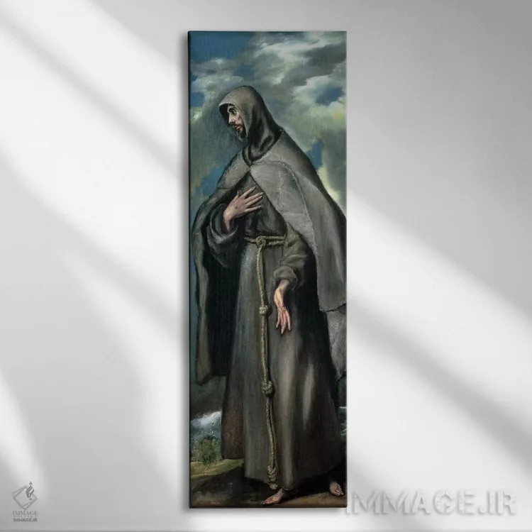 تابلو سن فرانسیس آسیزی اثر ال گرکو (نقاش یونانی-اسپانیایی) - نمای روبهرو روی دیوار