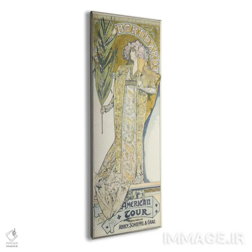 تابلو سارا برنارد، تور آمریکایی، ۱۸۹۵ اثر آلفونس موخا (هنرمند آرت نووی چک) - نمای پرسپکتیو محصول