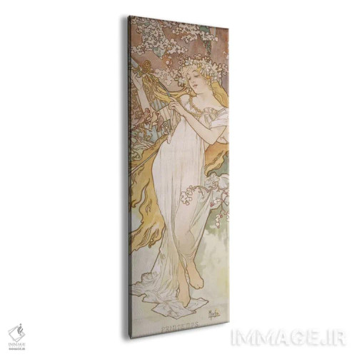تابلو بهار (حدود ۱۸۹۶) اثر آلفونس موخا (هنرمند آرت نووی چک) - نمای پرسپکتیو محصول