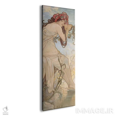 تابلو تابستان (حدود ۱۸۹۶) اثر آلفونس موخا (هنرمند آرت نووی چک) - نمای پرسپکتیو محصول