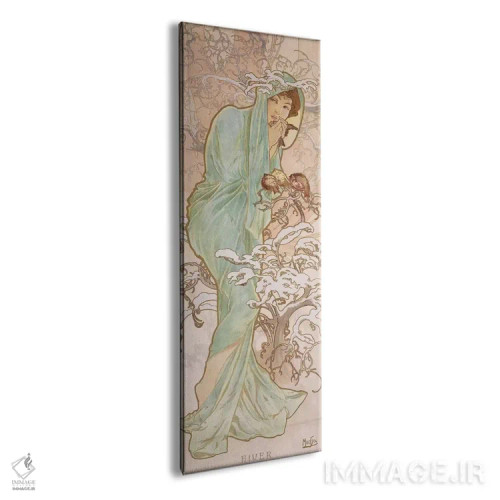 تابلو زمستان (حدود ۱۸۹۶) اثر آلفونس موخا (هنرمند آرت نووی چک) - نمای پرسپکتیو محصول