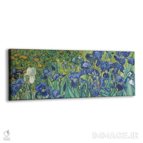 تابلو 1889,زنبقها، ۱۸۸۹ اثر ونسان ون گوگ (نقاش مشهور هلندی پستامپرسیونیسم) - نمای پرسپکتیو محصول