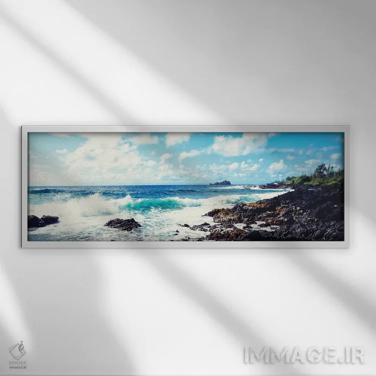 تابلو ساحل خنک III اثر بروس ناوراکه - نمای قابدار سفید