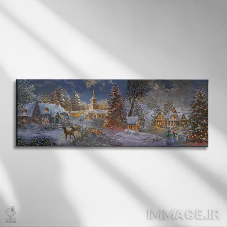 تابلو آرامش کریسمس اثر نیکی بومه - نمای روبهرو روی دیوار