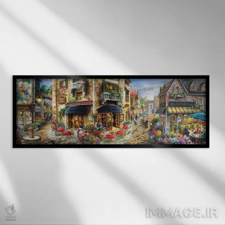 تابلو عصر دیرهنگام در ایتالیا اثر نیکی بومه - نمای قابدار مشکی