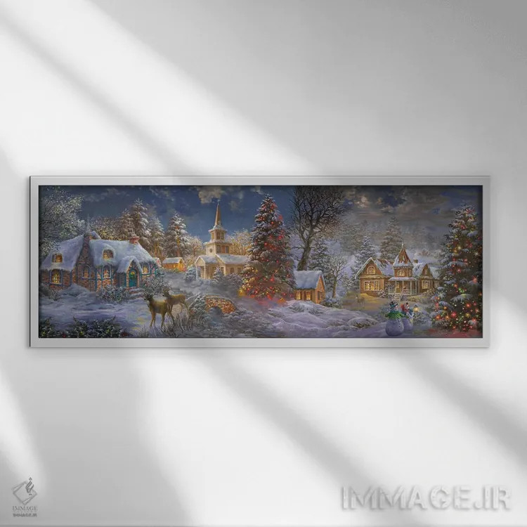 تابلو آرامش کریسمس اثر نیکی بومه - نمای قابدار سفید