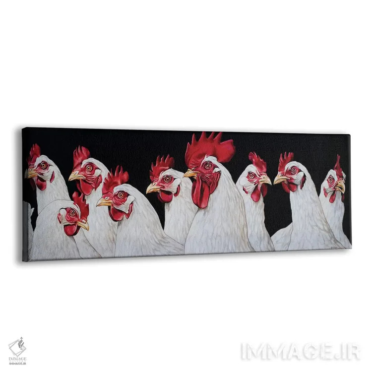 تابلو خروس و حرمش اثر کلارا باستین - نمای پرسپکتیو محصول