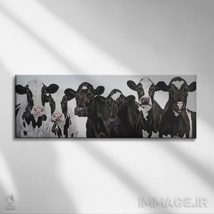 تابلو گلهٔ گاوها اثر کلارا باستین - نمای روبهرو روی دیوار