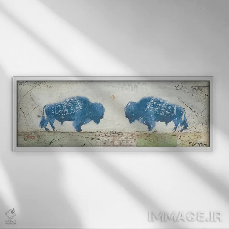 تابلو لحاف تکهدوزی زندگی اثر بریت هالوِول - نمای قابدار سفید