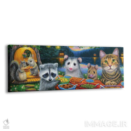 تابلو شام دورهمی آقای تبز (نام خاص) اثر بریجت واث - نمای پرسپکتیو محصول