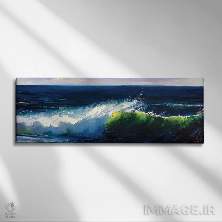 تابلو موج سبز اثر بُژنا فوخس - نمای روبهرو روی دیوار