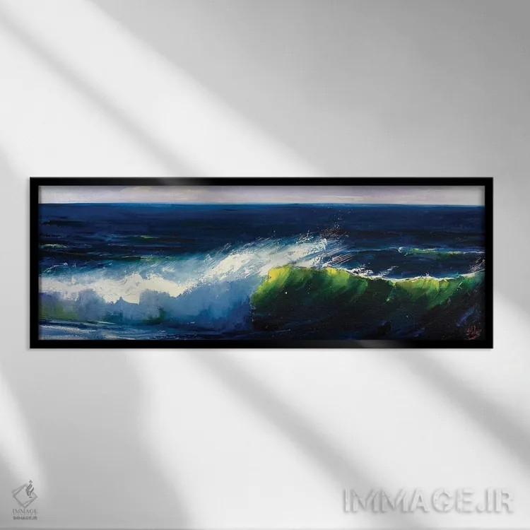 تابلو موج سبز اثر بُژنا فوخس - نمای قابدار مشکی