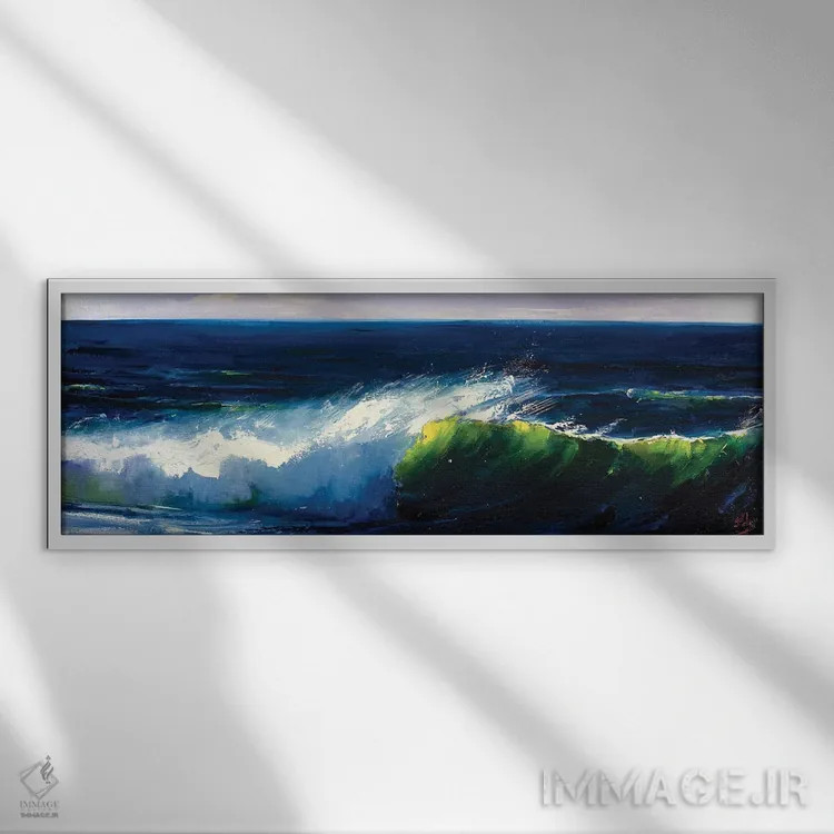 تابلو موج سبز اثر بُژنا فوخس - نمای قابدار سفید