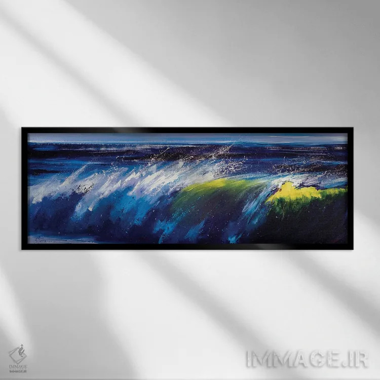 تابلو موج اقیانوس اثر بُژنا فوخس - نمای قابدار مشکی