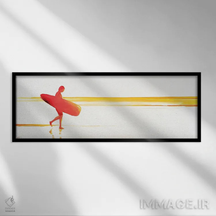 تابلو روز آفتابی در ساحل اثر بُژنا فوخس - نمای قابدار مشکی