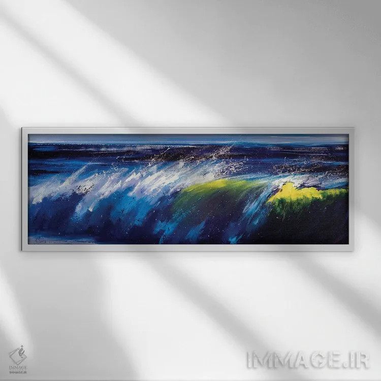تابلو موج اقیانوس اثر بُژنا فوخس - نمای قابدار سفید