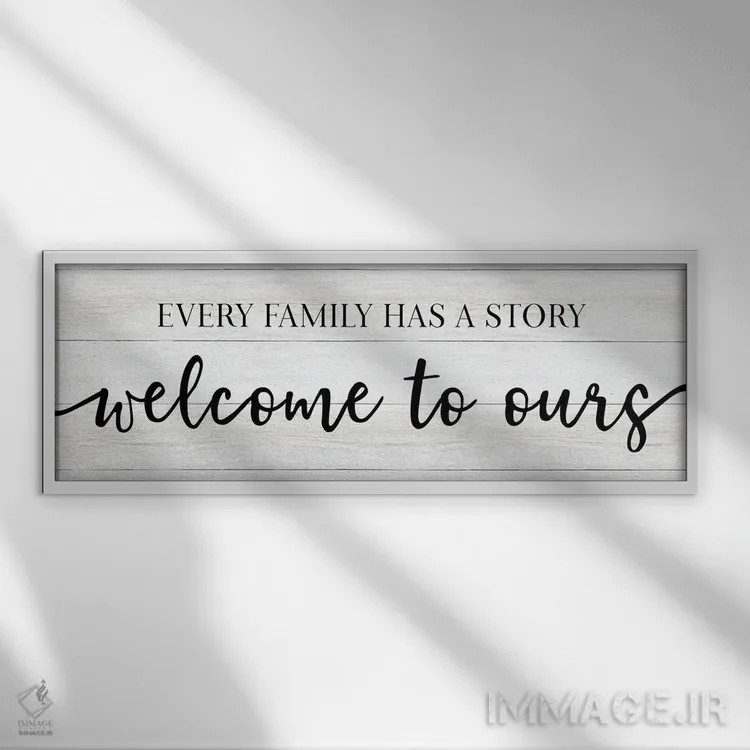 تابلو داستان خانواده اثر طراحی CAD (استودیو طراحی دیجیتال) - نمای قابدار سفید