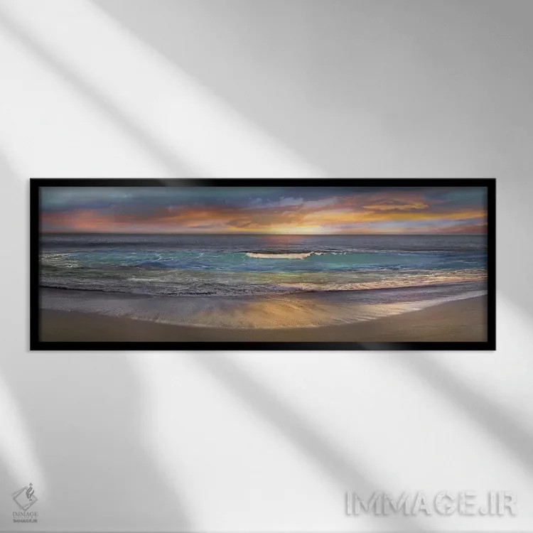 تابلو مالیبو تنها (ساحل کالیفرنیا) اثر مایک کالاسیبتا - نمای قابدار مشکی