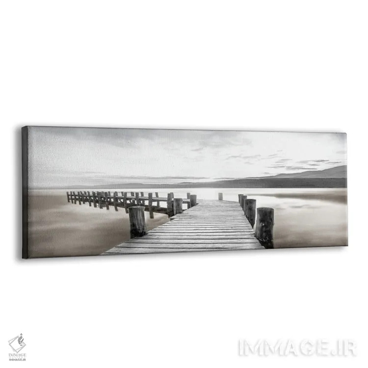 تابلو اسکلهٔ مهآلود صبحگاهی اثر مایک کالاسیبتا - نمای پرسپکتیو محصول