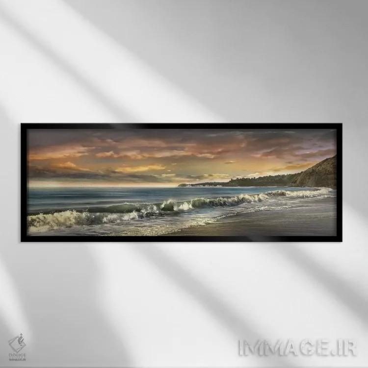 تابلو غروب گرم اثر مایک کالاسیبتا - نمای قابدار مشکی