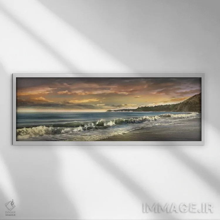 تابلو غروب گرم اثر مایک کالاسیبتا - نمای قابدار سفید