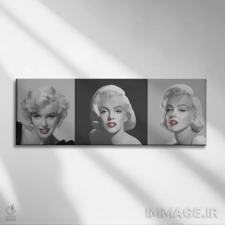 تابلو Blue Eyes,سهگانه مرلین؛ لبهای قرمز، چشمهای آبی اثر کریس کنسانی - نمای روبهرو روی دیوار