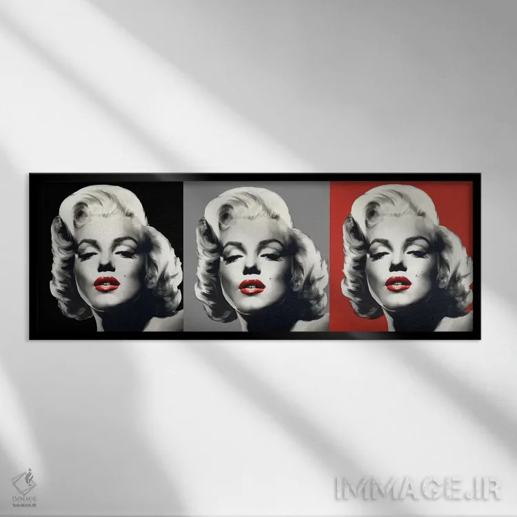 تابلو سهگانه گرافیکی مرلین اثر کریس کنسانی - نمای قابدار مشکی