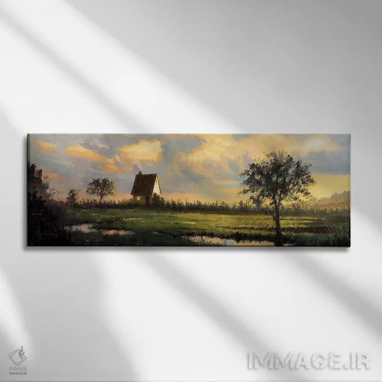 تابلو حومهٔ روستایی فرانسه اثر کریستوفر کلارک - نمای روبهرو روی دیوار
