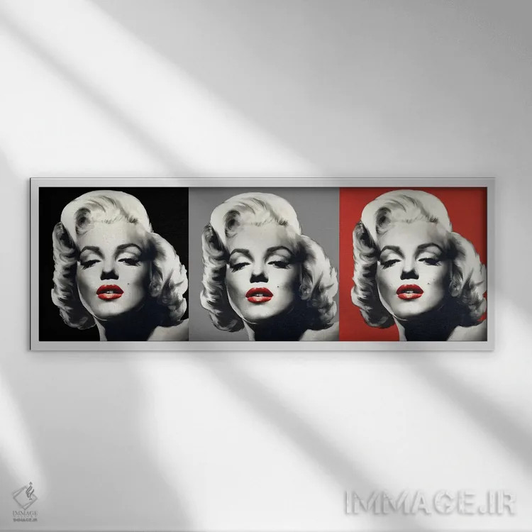 تابلو سهگانه گرافیکی مرلین اثر کریس کنسانی - نمای قابدار سفید