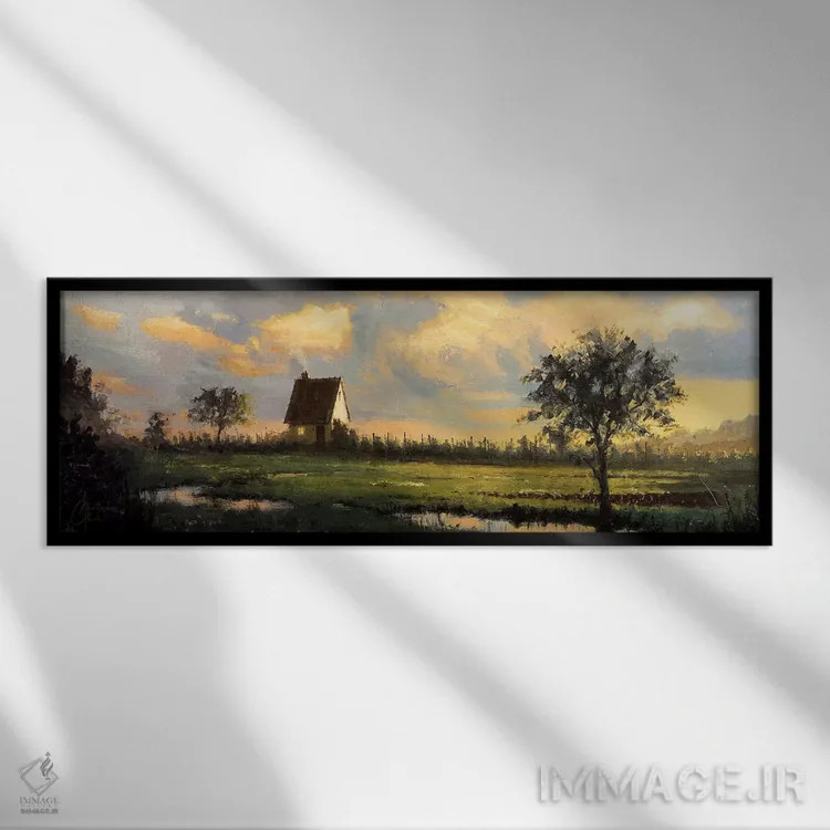 تابلو حومهٔ روستایی فرانسه اثر کریستوفر کلارک - نمای قابدار مشکی