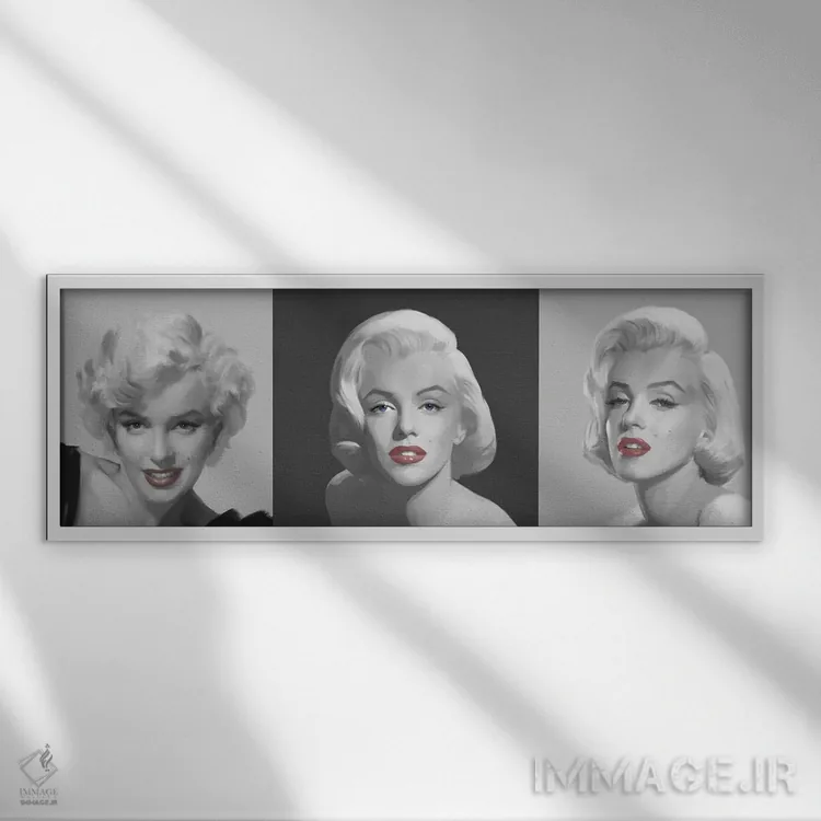 تابلو Blue Eyes,سهگانه مرلین؛ لبهای قرمز، چشمهای آبی اثر کریس کنسانی - نمای قابدار سفید