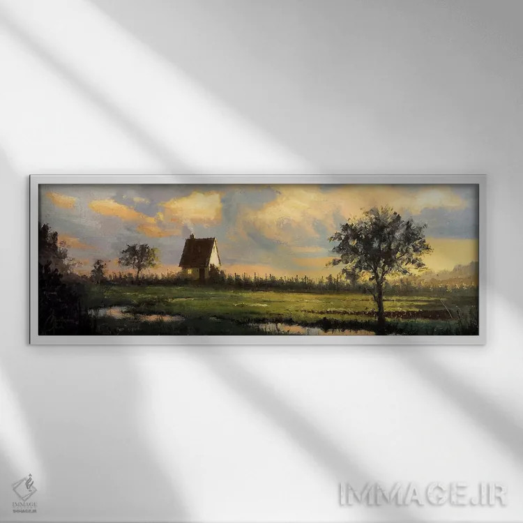 تابلو حومهٔ روستایی فرانسه اثر کریستوفر کلارک - نمای قابدار سفید