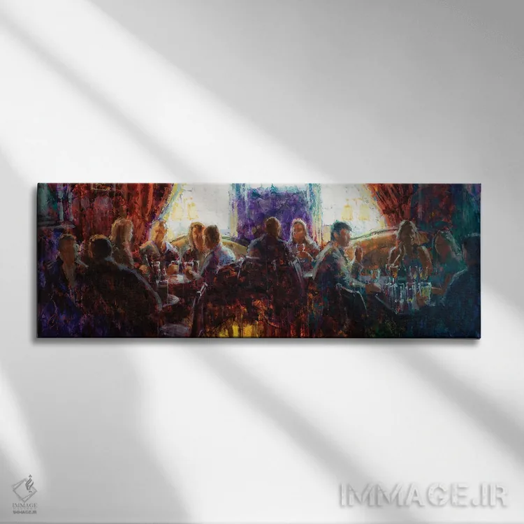 تابلو پاب با دوستان اثر کریستوفر کلارک - نمای روبهرو روی دیوار