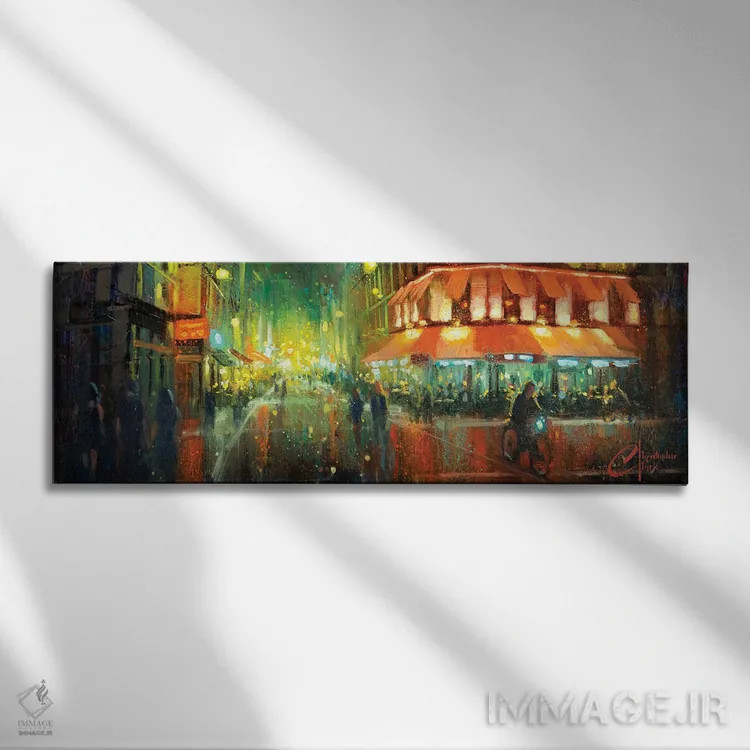 تابلو Rainy Street II,پاریس، خیابان بارانی II اثر کریستوفر کلارک - نمای روبهرو روی دیوار