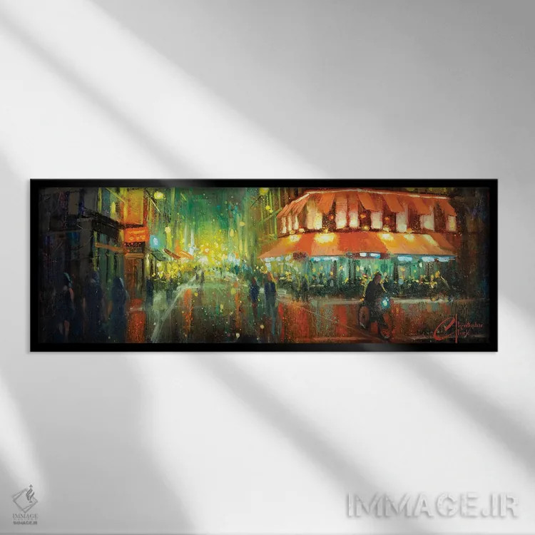 تابلو Rainy Street II,پاریس، خیابان بارانی II اثر کریستوفر کلارک - نمای قابدار مشکی