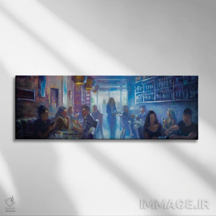 تابلو کافه فلورانس اثر کریستوفر کلارک - نمای روبهرو روی دیوار