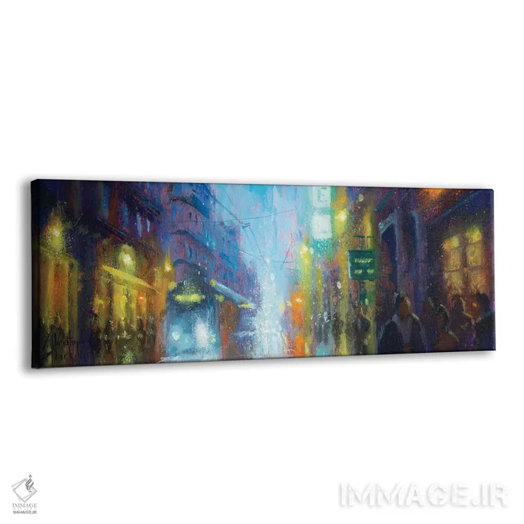 تابلو خیابان مونپلیه در شب II اثر کریستوفر کلارک - نمای پرسپکتیو محصول