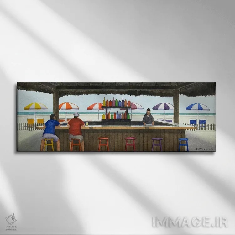 تابلو صبحانه در ساحل اثر کوری کلیفورد - نمای روبهرو روی دیوار