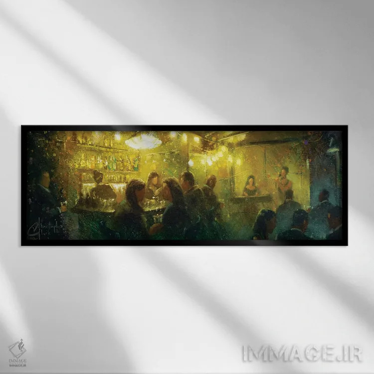 تابلو بار میلان اثر کریستوفر کلارک - نمای قابدار مشکی