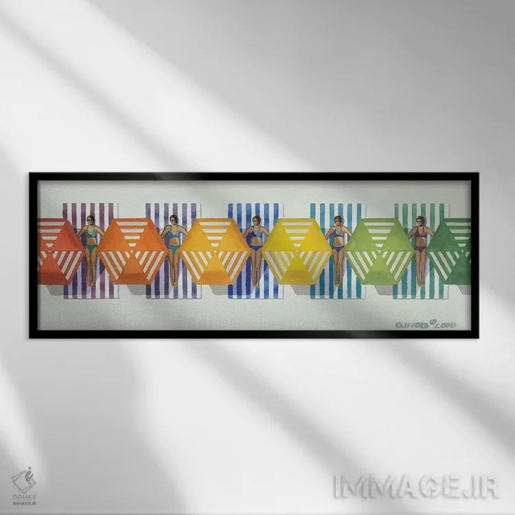 تابلو مشرف به ساحل اثر کوری کلیفورد - نمای قابدار مشکی