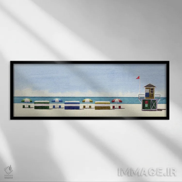 تابلو ساحل آرامش اثر کوری کلیفورد - نمای قابدار مشکی