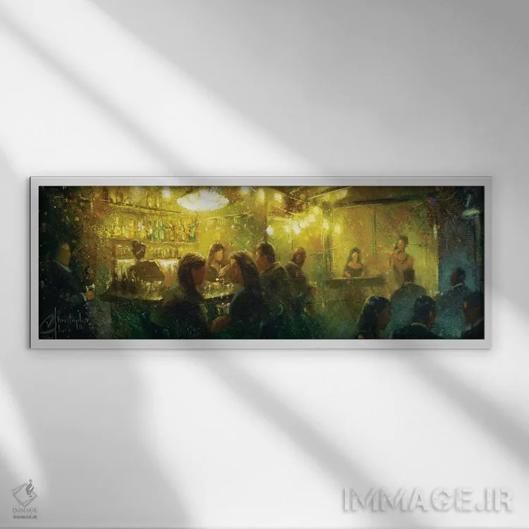 تابلو بار میلان اثر کریستوفر کلارک - نمای قابدار سفید