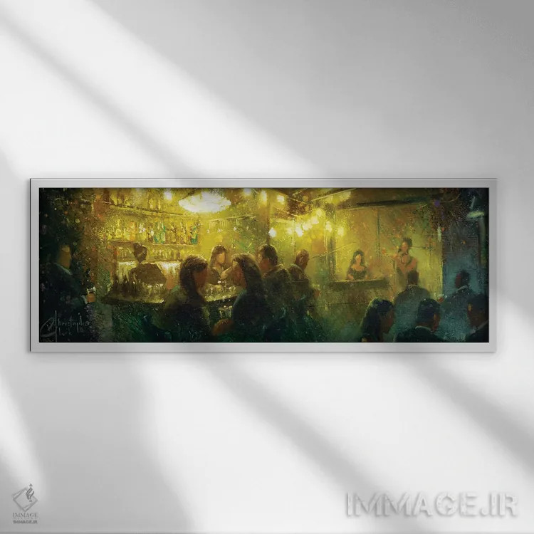 تابلو بار میلان اثر کریستوفر کلارک - نمای قابدار سفید